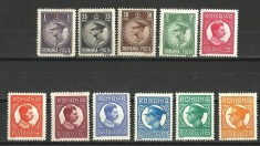 ROMANIA 1930 LP 86 CAROL II FILIGRAN PTT GUMA ORIGINALA SERIE MNH / MLH