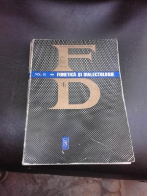 FONETICA SI DIALECTOLOGIE VOL.IX foto