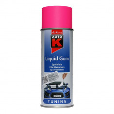 Spray vopsea cauciucata Auto-K Liquid Gum, detasabila, roz neon, 400 ml foto