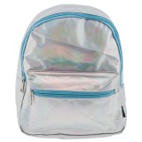 Ghiozdan pentru gradinita cu design holografic,1 compartiment,argintiu,21x12x25 cm