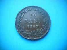 HOPCT ROMANIA 10 BANI 1867 HEATON [ 5 ] FRUMOASA foto