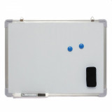 Tabla magnetica whiteboard 90x150 cm, rama aluminiu, tavita markere MultiMark GlobalProd, ProCart