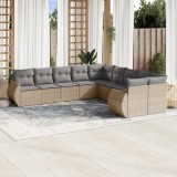 Gossi set canapele de gradina cu perne, 10 piese, bej, poliratan