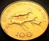 Cumpara ieftin Moneda exotica 100 SHILINGI - TANZANIA, anul 2012 * cod 4944, Africa