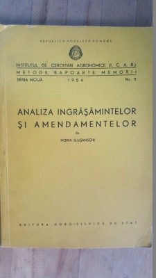 Analiza ingrasamintelor si amendamentelor- Horia Slusanschi foto