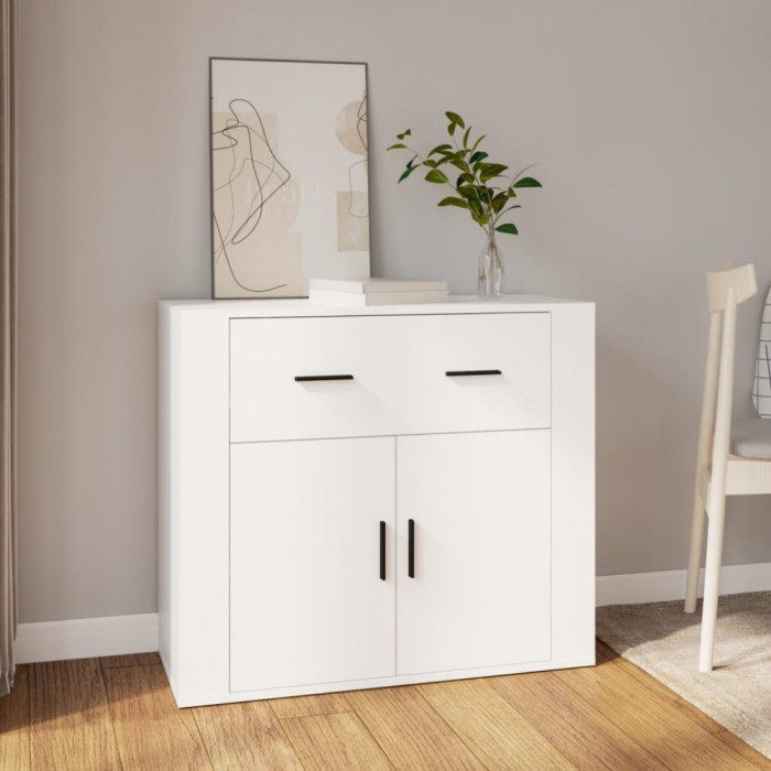 vidaXL Servantă, alb, 80x33x70 cm, lemn prelucrat