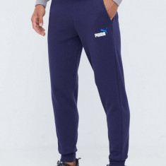 Puma pantaloni barbati, culoarea albastru marin, neted