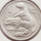 2710 San Marino 10 Lire 1975 Animals Series (2st edition) &ndash; Marmot km 43, Europa