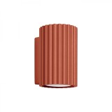 Lampă De Perete Karbon Ocru Roșu Aluminiu, 1 Bec Tub Minimalist De Interior.