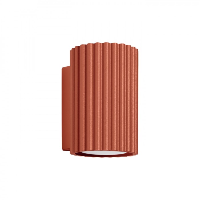 Lampă De Perete Karbon Ocru Roșu Aluminiu, 1 Bec Tub Minimalist De Interior.