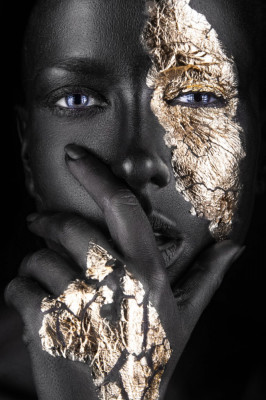 Tablou canvas Make-up auriu 2, 30 x 45 cm foto
