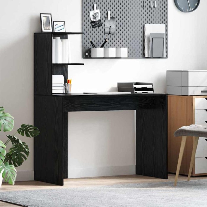 vidaXL Birou de scris din stejar negru Stejar negru MDF, laminat Compact