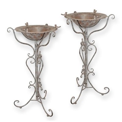 Set doua fantani pentru pasarele din fier forjat antik brown XZ-61 foto