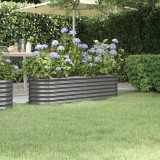 vidaXL Strat &icirc;nălțat grădină gri 152x40x36cm oțel vopsit electrostatic
