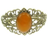 Bratara bronz antic cu jad galben 25x18 MM