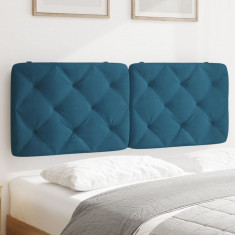 vidaXL Pernă tăblie de pat, albastru, 120 cm, catifea