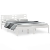 Cumpara ieftin Cadru de pat fara saltea, alb, 120x200 cm, lemn masiv pin