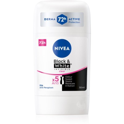 Nivea Black &amp;amp; White Invisible Clear antiperspirant puternic 50 ml foto