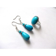 Set inel si cercei cu turcoaz 44613