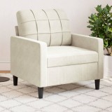 VidaXL Canapea de o persoană, crem, 60 cm, catifea