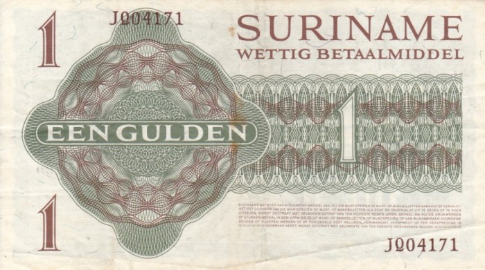 SURINAME 1 gulden 1974 VF+!!!