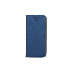 Husa piele Case Smart Magnet pentru telefon 4.7 - 5.3 inci, dimensiuni interioare 145 x 75 mm, bleumarin