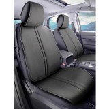 Set Huse Scaune Auto Panda Biga, protectie pentru suprafata scaunelor, material tip in, gri inchis-negru, 11 piese