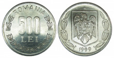 ROMANIA 500 LEI 1999 ALUMINIU DIN FISIC UNC foto