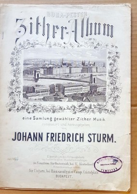 G441-I-Album Partituri vechi Titera-J.F. Sturm-Budapesta-Viena sfarsit de 1800 stare buna. Marimi: 31.5/22,5 cm, 10 pagini. foto
