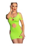 Lenjerie sexy, Rochie decupata Chilirose, material 4D, Verde