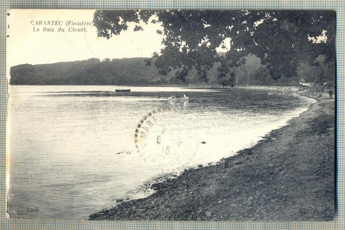 AD 45 C. P. VECHE - CARANTEC-FINISTERE-LA BAIE DU CLOUET- FRANTA -CIRCULATA 1916