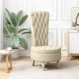 vidaXL Fotoliu slipper Crem 56,5 x 70 x 110 cm țesătură 42020684