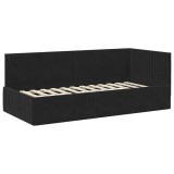 vidaXL Cadru de pat colțar cu headboard Negru 90 x 190 cm Catifea