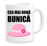 Cana alba personalizata &quot;Cea mai buna bunica&quot;, INOVATIX&reg;. 330ml, Oem