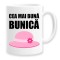 Cana alba personalizata &quot;Cea mai buna bunica&quot;, INOVATIX&reg;. 330ml