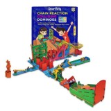 Joc Domino Smarties 3 in 1: Strike Down, Skeeball, Bowling. Joc Educativ STEM, Lemn, Multicolor, 8+ ani. Inteligenta si Asociere