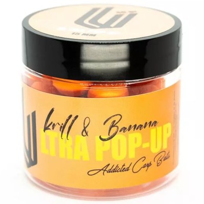 Ultra Pop Up Addicted Carp Baits Krill &amp;amp; Banana, 15mm, 40g foto
