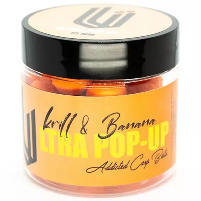 Ultra Pop Up Addicted Carp Baits Krill &amp; Banana, 15mm, 40g