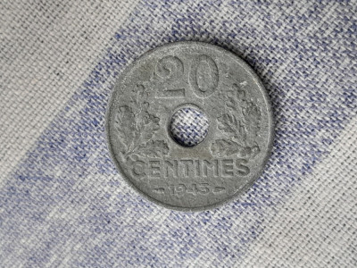 Moneda franta 20 centimes 1943 foto