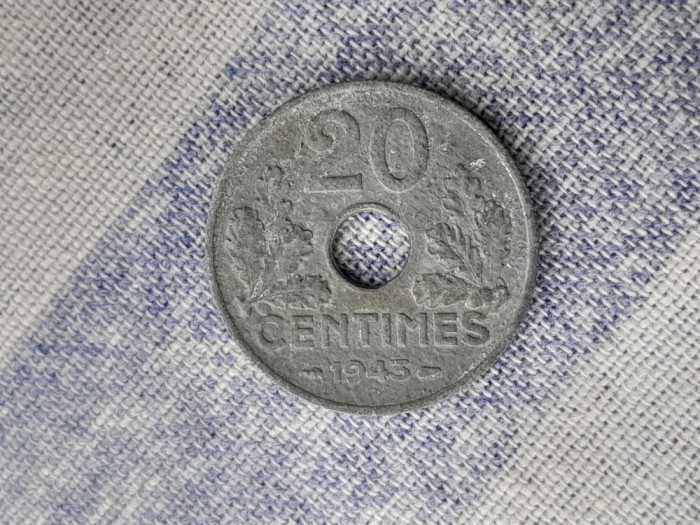 Moneda franta 20 centimes 1943