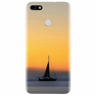Husa silicon pentru Huawei Y6 Pro 2017, Wind Sail Boat Ocean Sunset foto