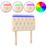 Cumpara ieftin Tablie de pat cu LED, crem, 80x7x78/88 cm, textil