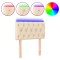 Tablie de pat cu LED, crem, 80x7x78/88 cm, textil