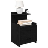 Cumpara ieftin Noptiere 2 buc. cu 2 sertare, negru, 40x36,5x62 cm