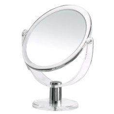 Oglinda cosmetica Ridder transparenta, de masa, diametru 13.5cm, 2 fete, una cu marire de pana la 3 ori Kida 3007300