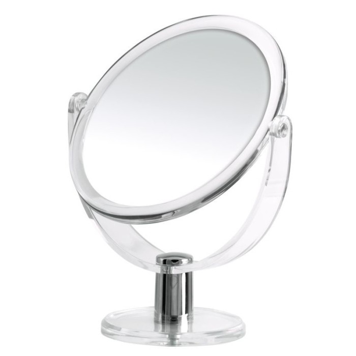 Oglinda cosmetica Ridder transparenta, de masa, diametru 13.5cm, 2 fete, una cu marire de pana la 3 ori Kida 3007300