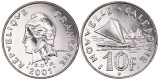 New Caledonia 2001 - 10 francs, UNC