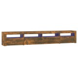 Cumpara ieftin Comoda TV cu lumini LED, stejar fumuriu, 240x35x40cm