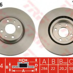 Disc frana FIAT CROMA (154) (1985 - 1996) TRW DF2566