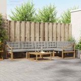 vidaXL Set de canapele de exterior 6 pcs Alb și gri deschis 3388717